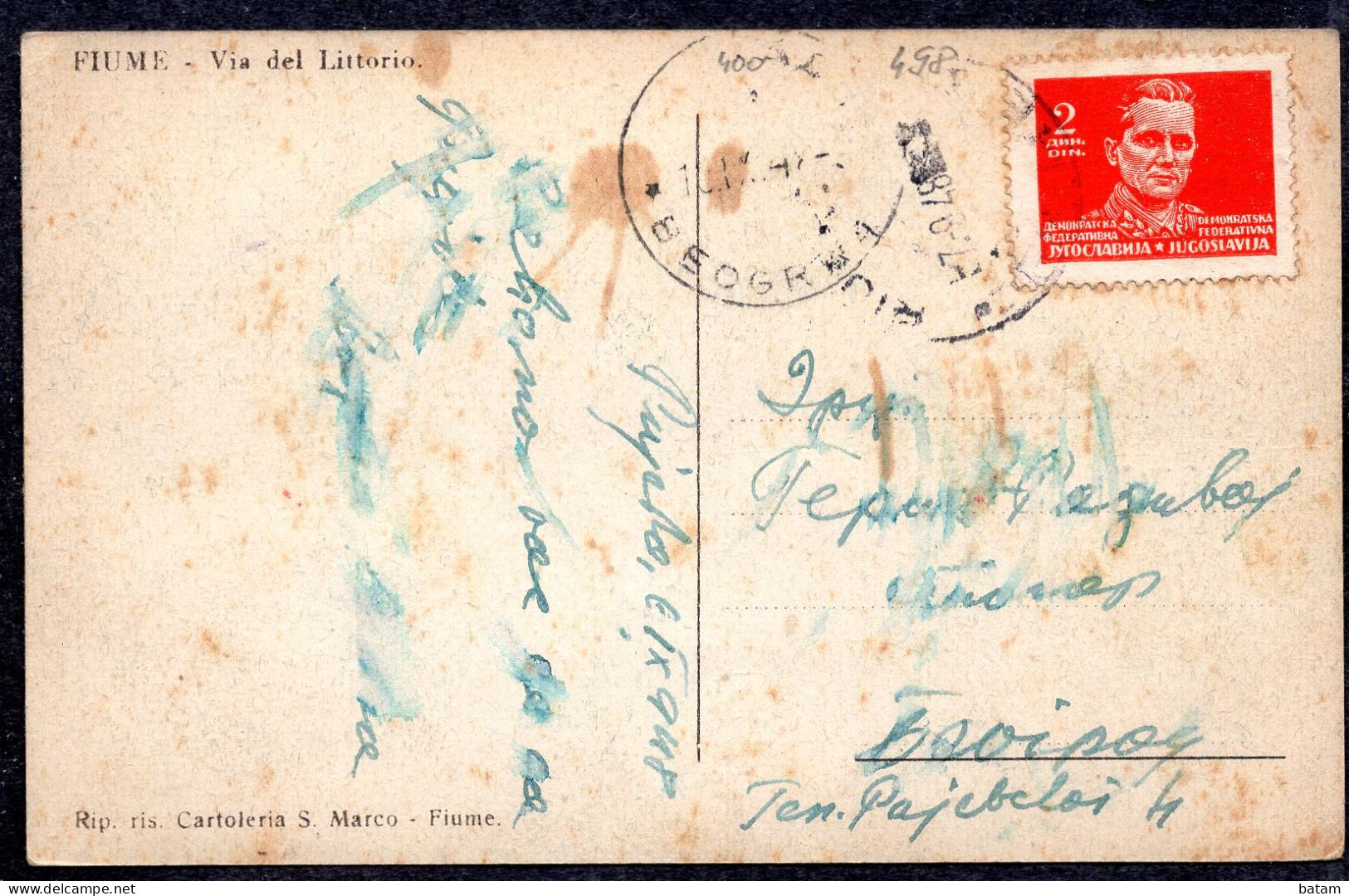 498 - Croatia - Rijeka 1948 - Postcard - Croacia