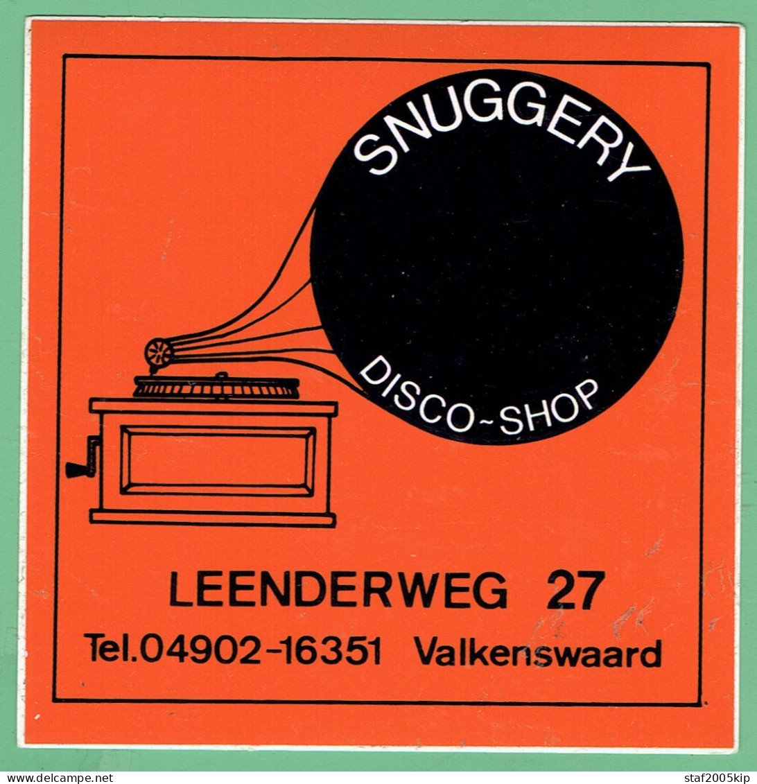 Sticker - SNUGGERY - DISCO-SHOP - Leenderweg 27 Valkenswaard - Aufkleber