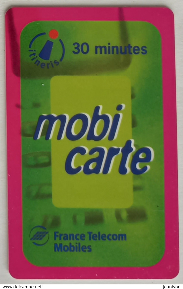 MOBICARTE 30 MINUTES - Bordure Rose / Cadre Au Verso - Carte Téléphone Utilisée - Validité 12/99 - Nachladekarten (Refill)