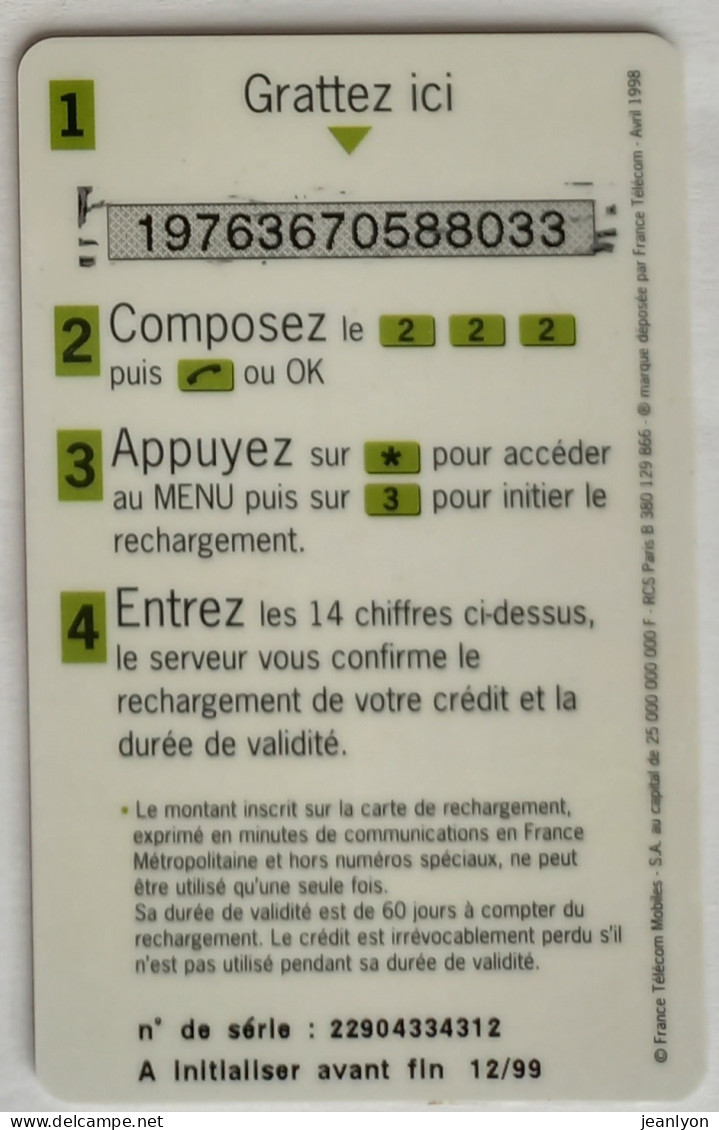 MOBICARTE 30 MINUTES - Bordure Rose / Cadre Au Verso - Carte Téléphone Utilisée - Validité 12/99 - Kaarten Voor De Telefooncel (herlaadbaar)