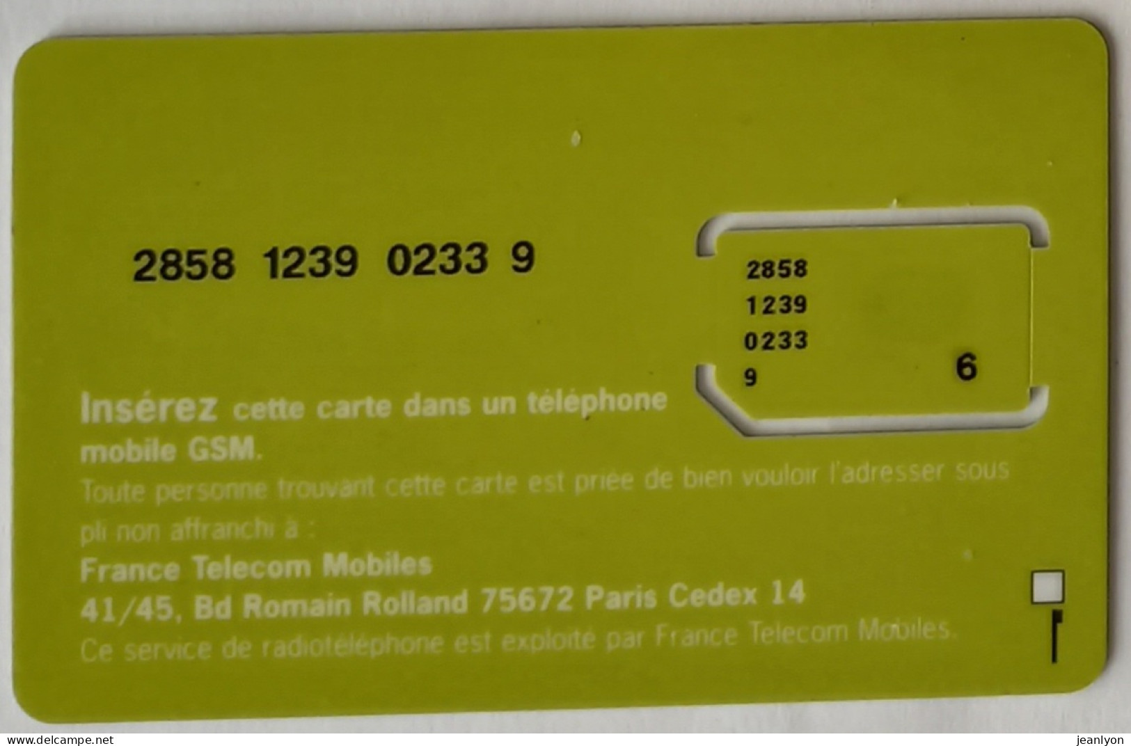 MOBICARTE / CARTE GSM - Verte - Carte Puce France Télécom Mobiles Itineris - Voorafbetaalde Kaarten: Gsm