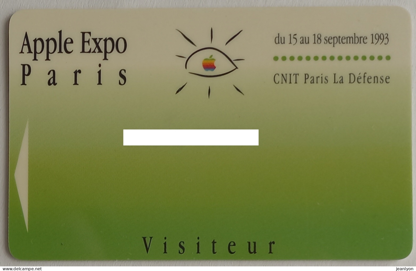 CARTE SALON APPLE EXPO PARIS - CNIT La Défense 1993 - Carte Visiteur Salon - Badge Di Eventi E Manifestazioni