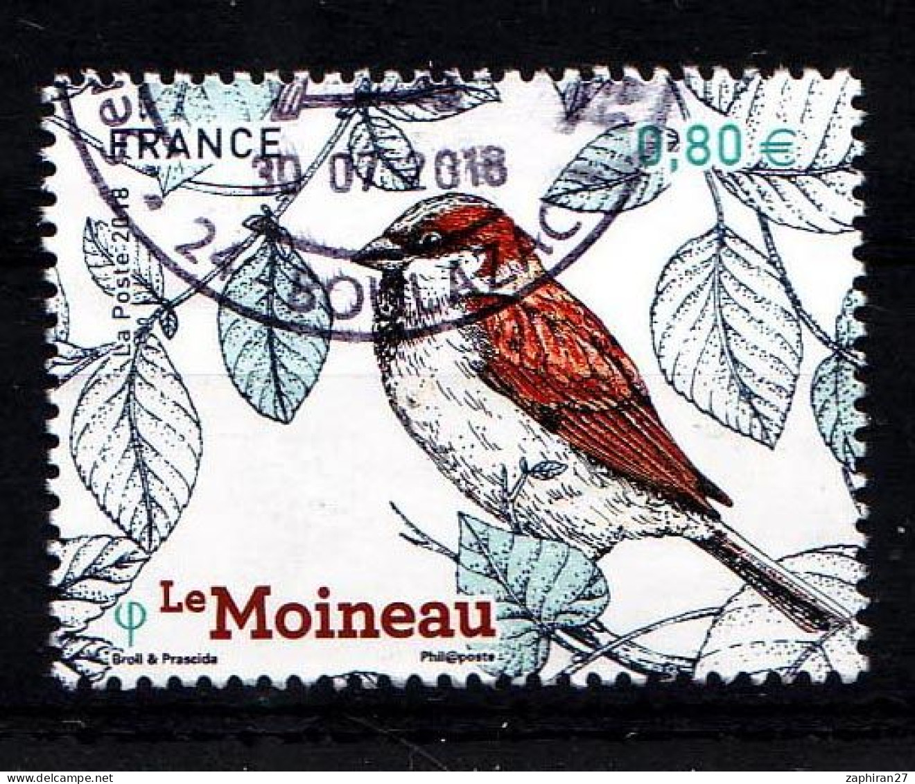 2018 N 5240 MOINEAU OBLITERE CACHET ROND #234# - Gebruikt