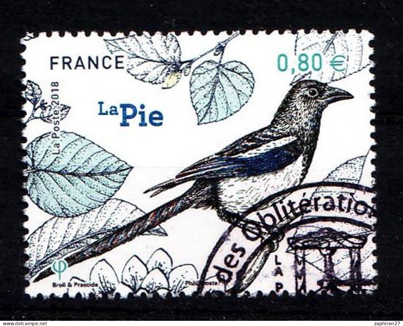 2018 N 5241 PIE OBLITERE CACHET ROND #234# - Gebruikt