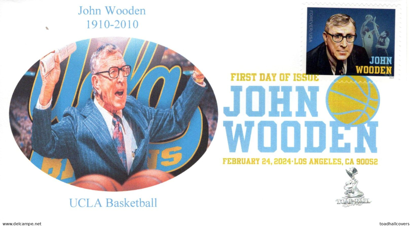 John Wooden First Day Cover, From Toad Hall Covers! - 2011-...