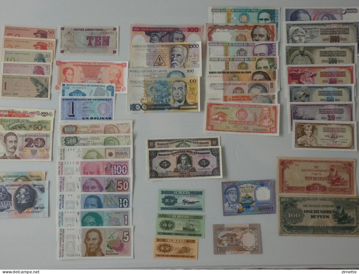 Lot De 50 Billets De Banque étrangers. 48 Neufs Et 2 Ayant Circulés. - Lots & Kiloware - Banknotes