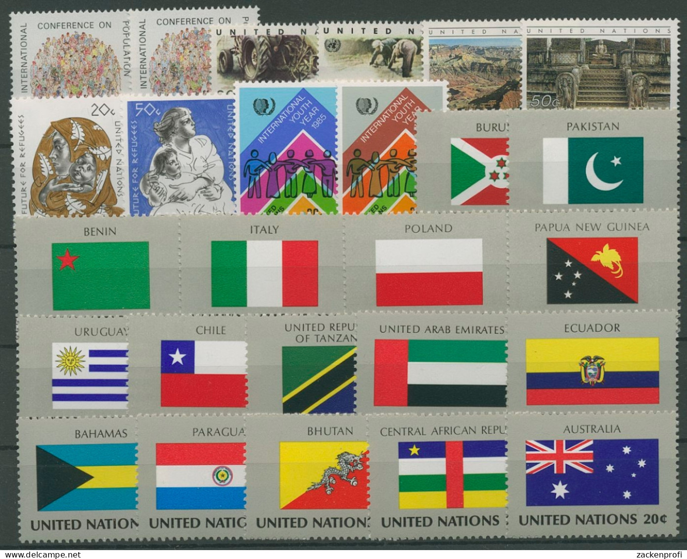 UNO New York Jahrgang 1984 Komplett Postfrisch (G14381) - Unused Stamps