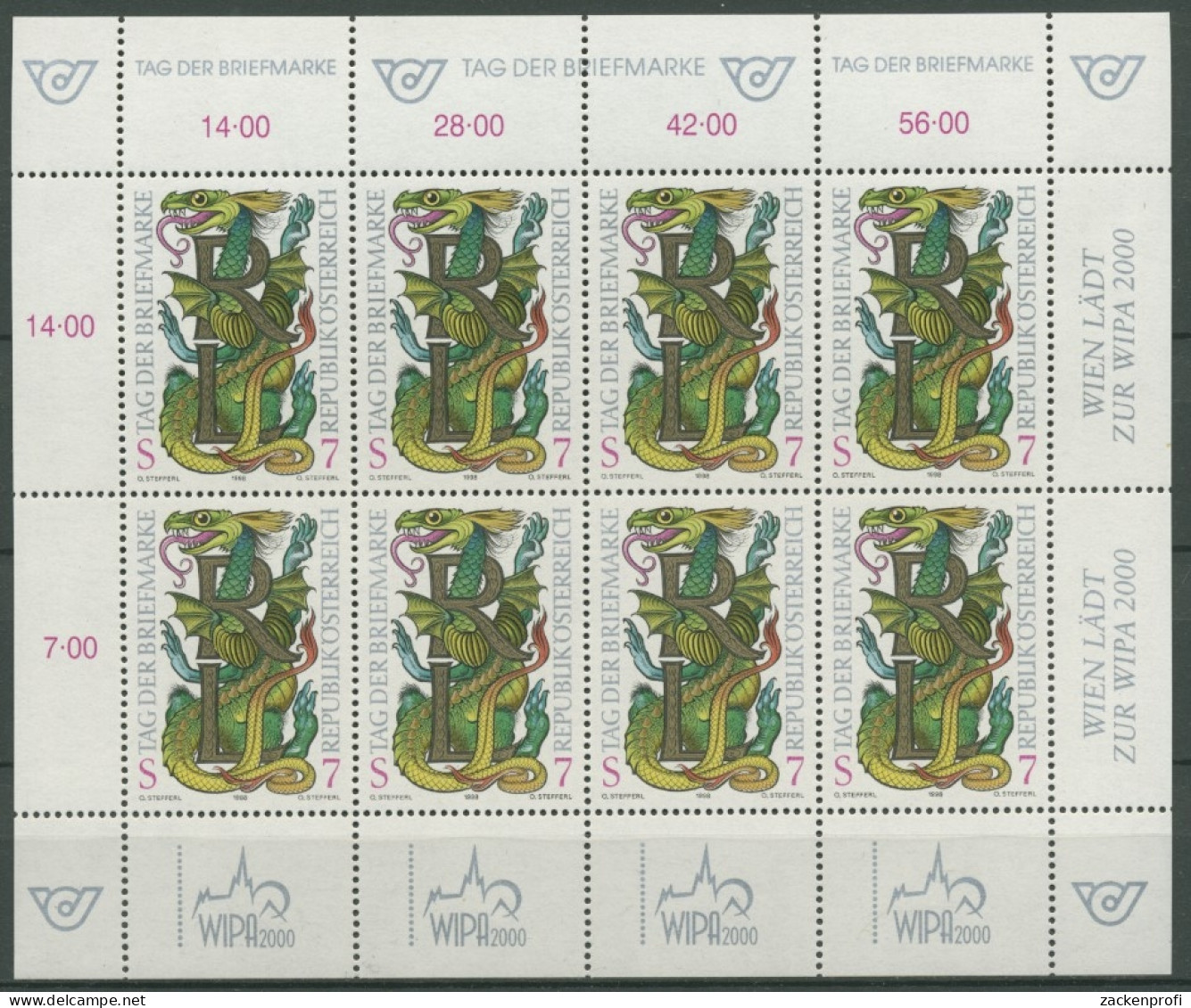 Österreich 1998 Tag Der Briefmarke Kleinbogen 2260 K Postfrisch (C14946) - Blocs & Feuillets