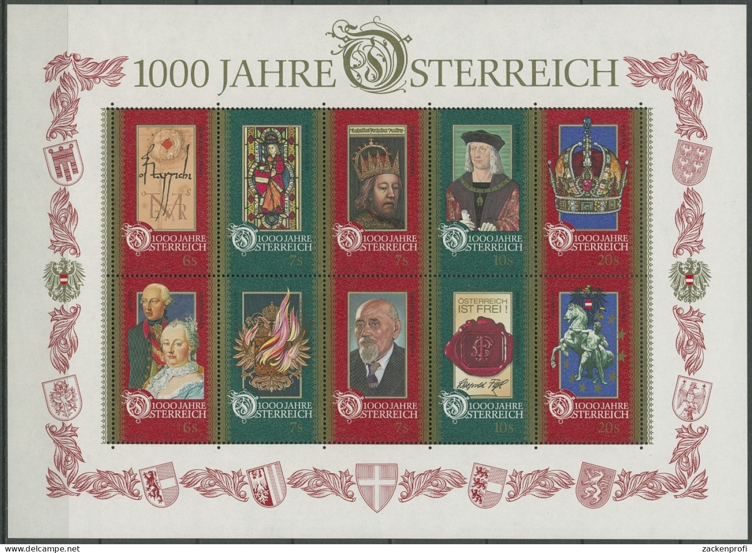 Österreich 1996 1000 Jahre Österreich Block 12 Postfrisch (C16550) - Blocs & Hojas