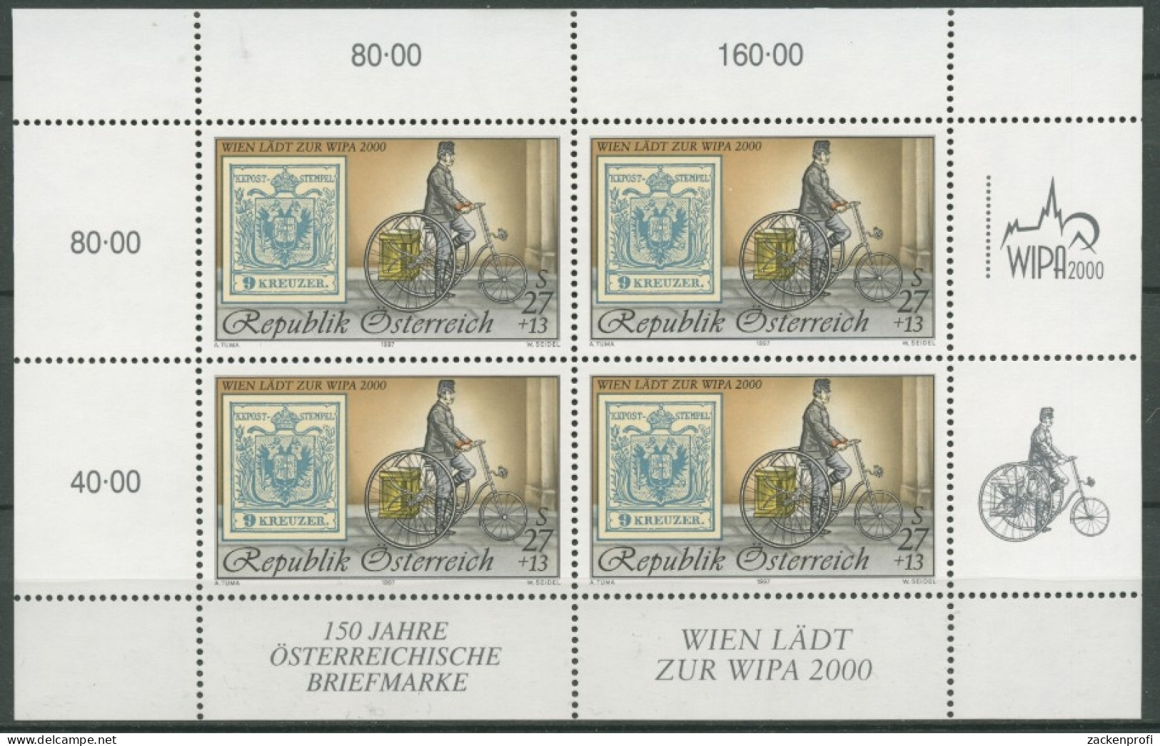 Österreich 1997 WIPA 2000 Briefmarken-Ausstellung 2222 I K Postfrisch (C14944) - Blocs & Hojas