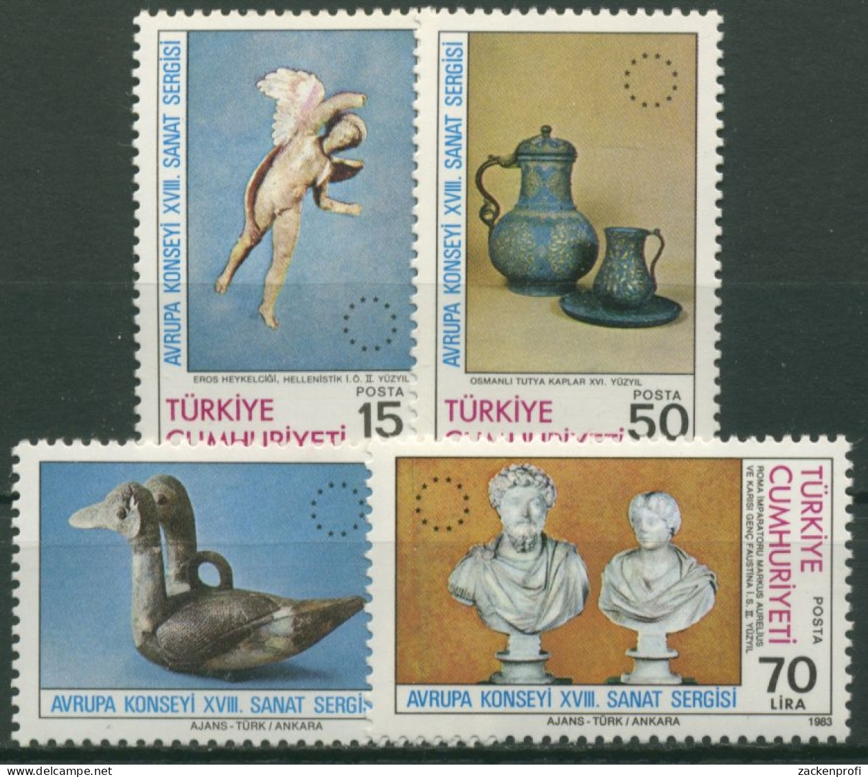 Türkei 1983 Europäische Kunstausstellung Instanbul 2636/39 Postfrisch - Neufs