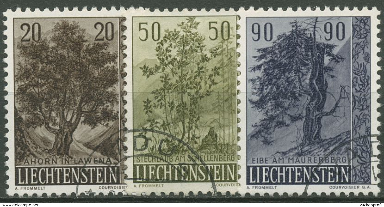 Liechtenstein 1958 Pflanzen Bäume Sträucher 371/73 Gestempelt - Oblitérés