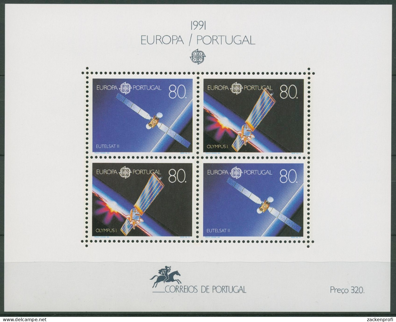 Portugal 1991 Europa CEPT Weltraumfahrt Block 78 Postfrisch (C91145) - Blocks & Sheetlets
