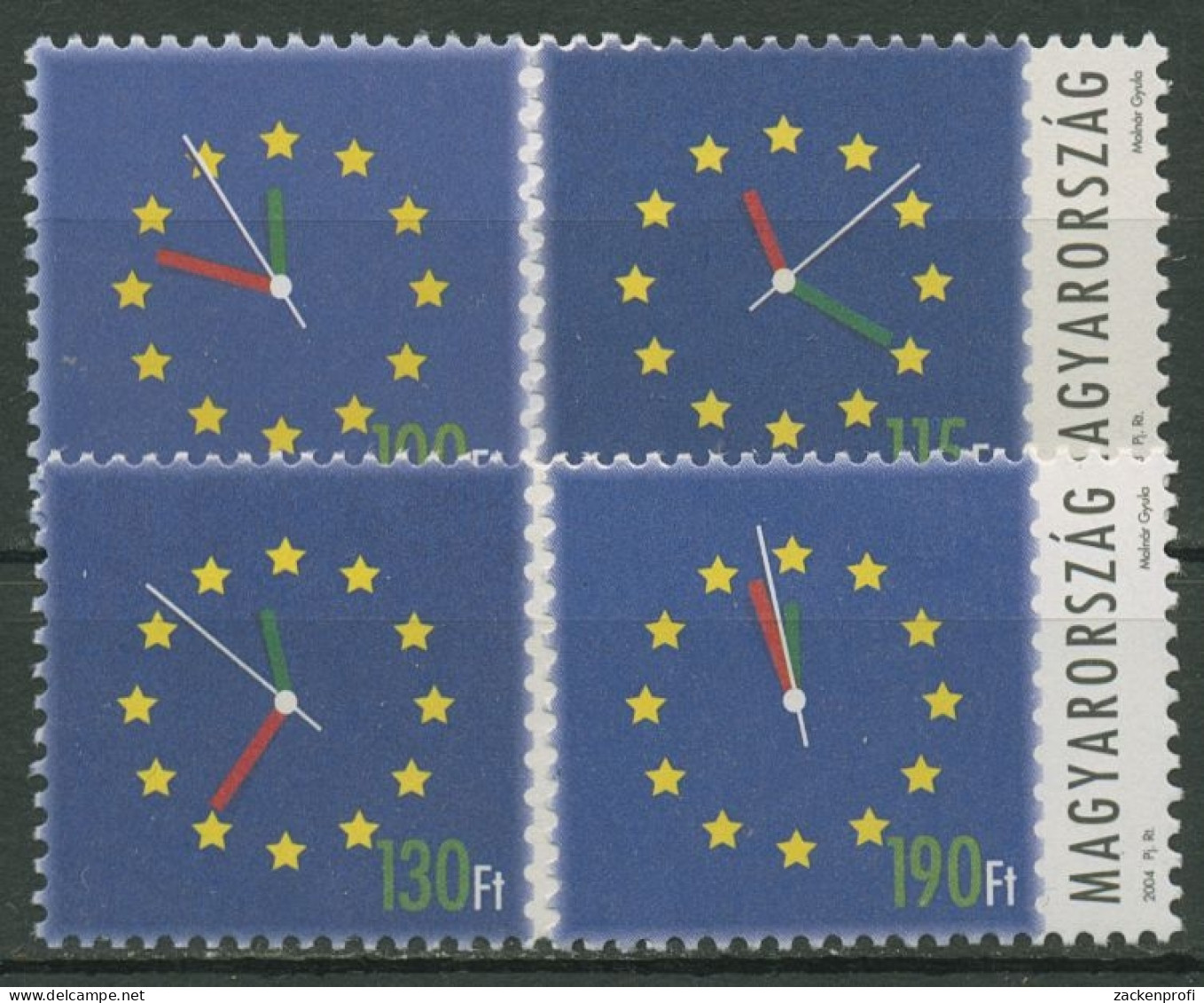 Ungarn 2003/04 Europä.Union Ziffernblatt 4808, 4814, 4837, 4844 Postfrisch - Ongebruikt