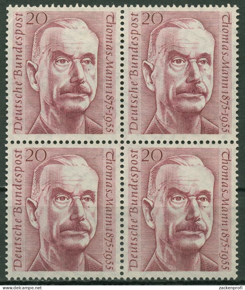 Bund 1956 1. Todestag Von Thomas Mann 237 4er-Block Postfrisch - Unused Stamps