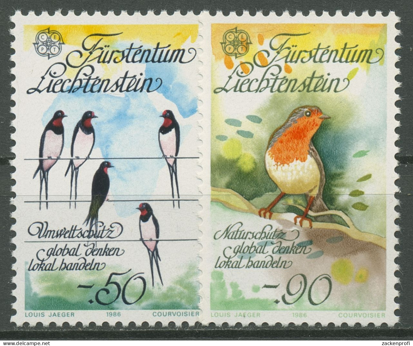 Liechtenstein 1986 Europa CEPT Naturschutz Vögel 893/94 Postfrisch - Neufs