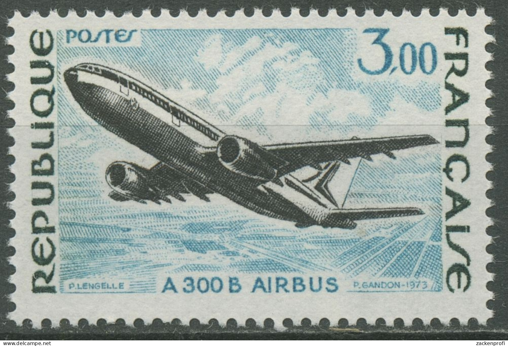 Frankreich 1973 Flugzeug Airbus 1825 Postfrisch - Neufs