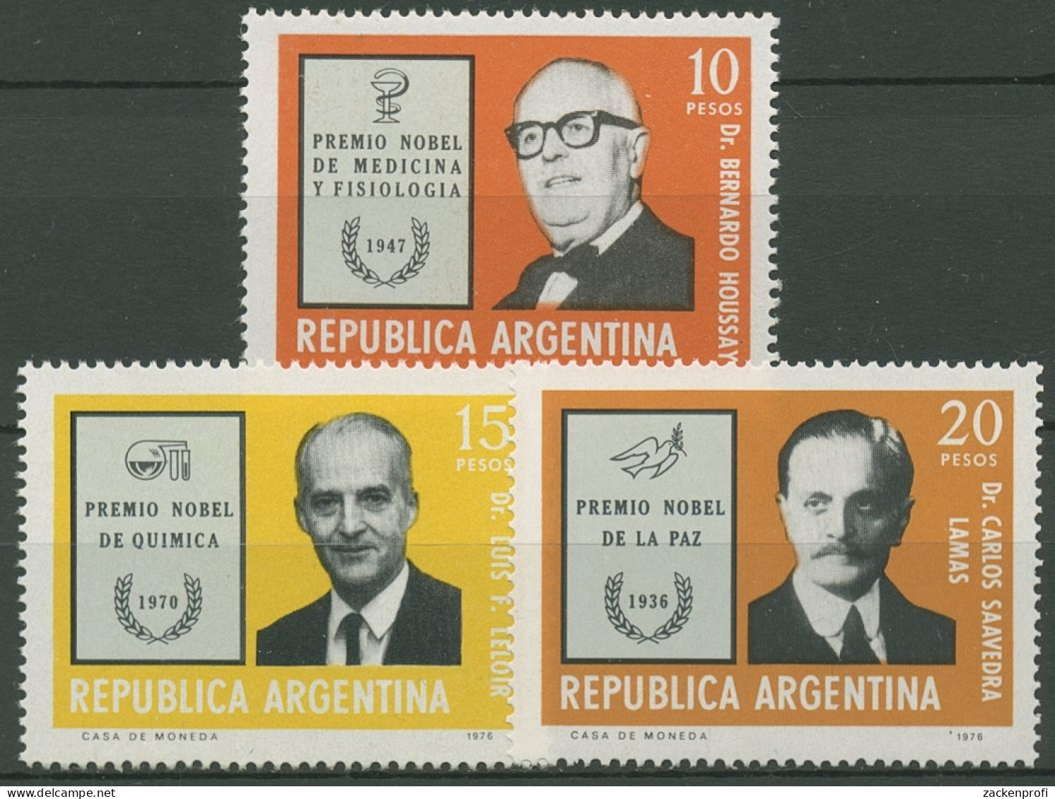 Argentinien 1976 Nobelpreisträger 1281/83 Postfrisch - Unused Stamps