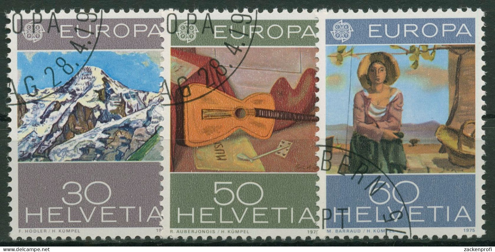 Schweiz 1975 Europa CEPT Gemälde 1050/52 Gestempelt - Used Stamps