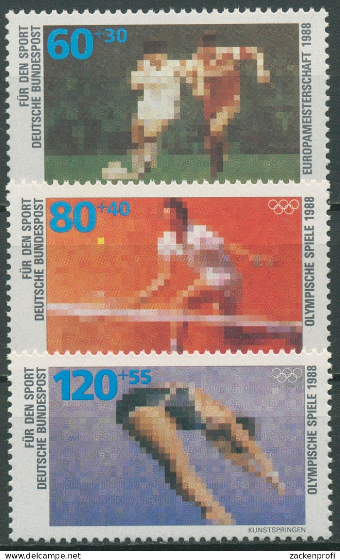 Bund 1988 Sporthilfe Fußball-EM Olympia Sommerspiele Seoul 1353/55 Postfrisch - Neufs