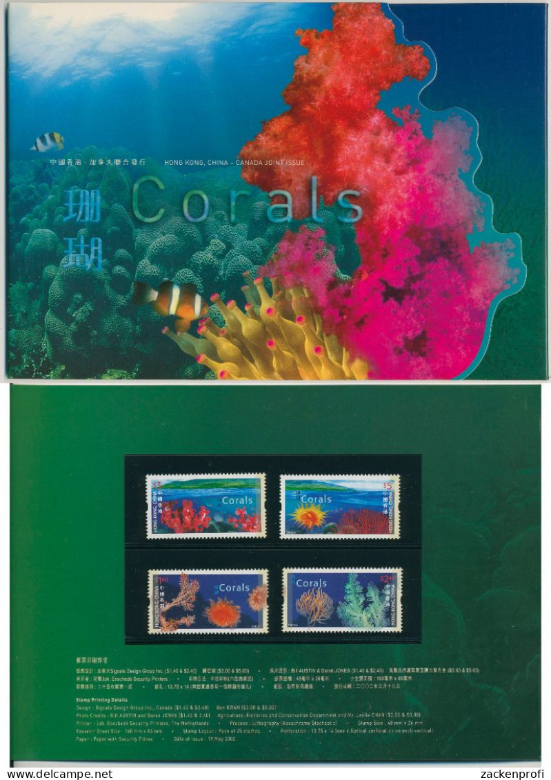 Hongkong 2002 Meerestiere Korallen 1036/39 A Im Folder Postfrisch (X99438) - Unused Stamps