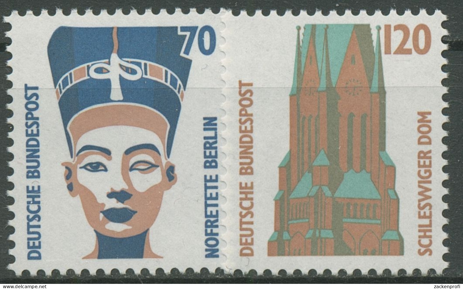 Bund 1988 Sehenswürdigkeiten Nofretete, Dom Schleswig 1374/75 Postfrisch - Neufs