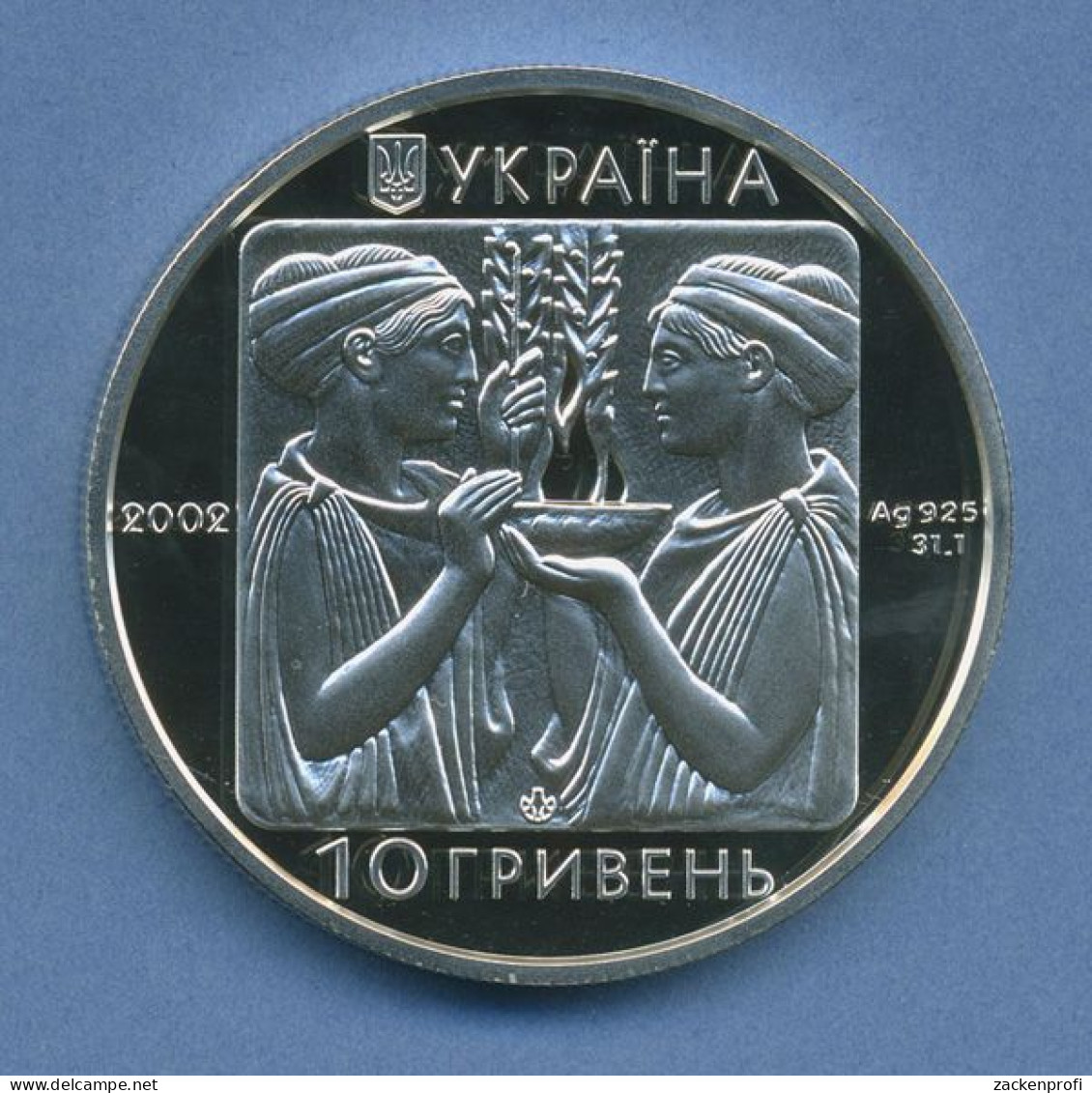 Ukraine 10 Hryven 2002, Silber, Olympia'04 Athen Schwimmen KM 176 PP (m4236) - Ucrania