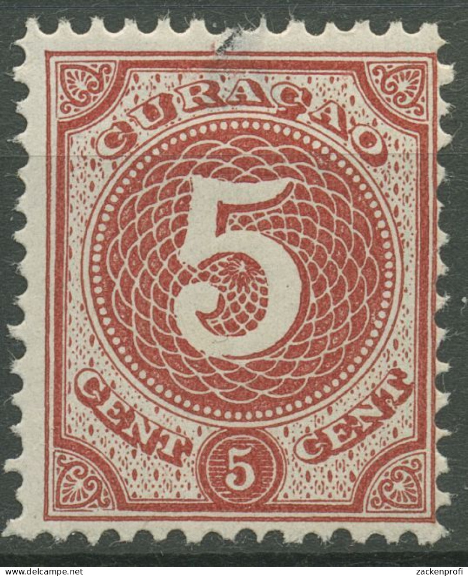 Curacao 1889 Wertziffer Im Kreis 23 Mit Falz, Mängel - Curaçao, Antilles Neérlandaises, Aruba