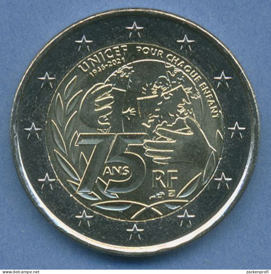 Frankreich 2 Euro 2021 75 Jahre UNICEF, Vz/st (m5095) - France