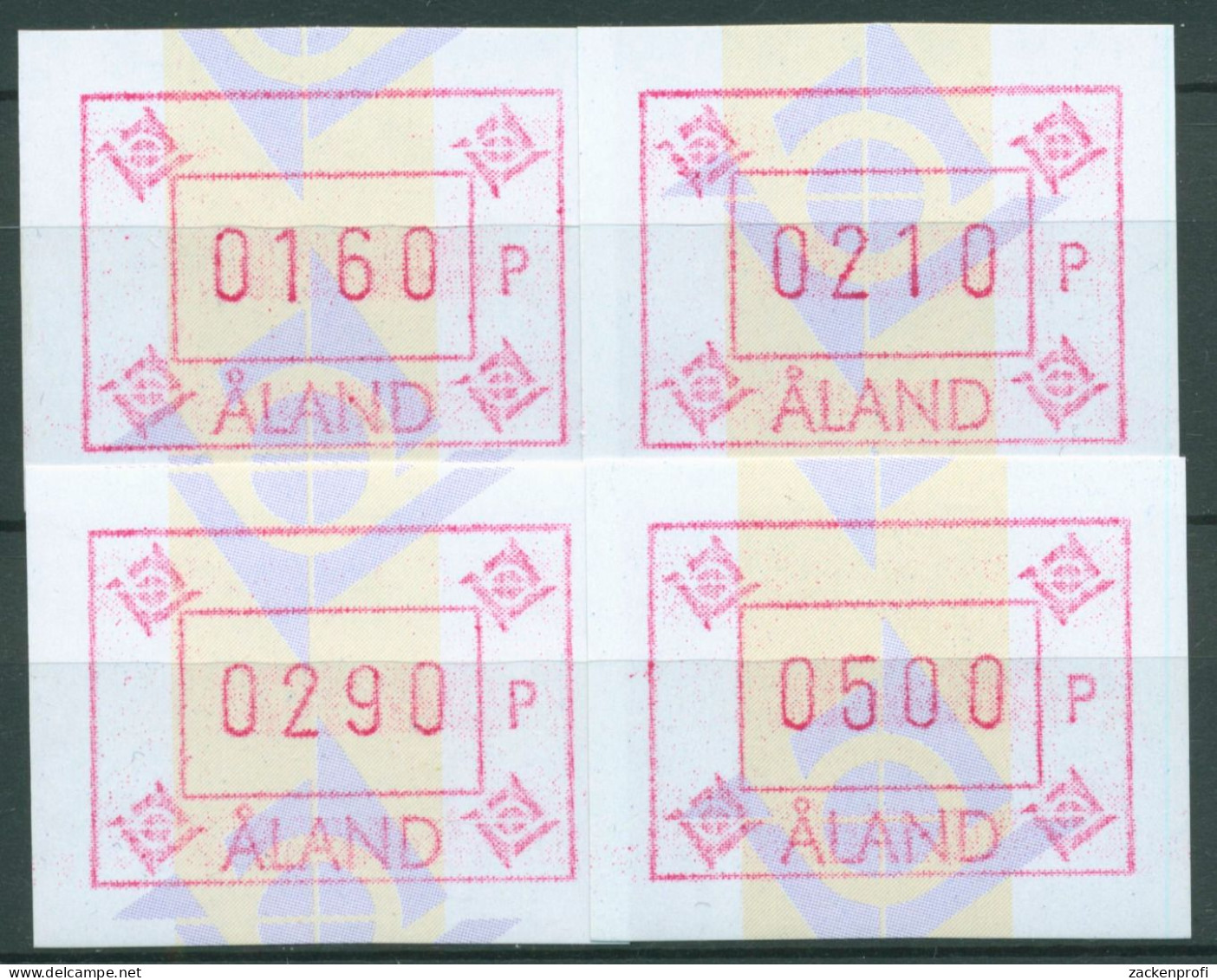 Aland 1993 ATM Satz 4 Werte Mit WZ 1 ATM Satz 5 Yc S2 Postfrisch - Ålandinseln