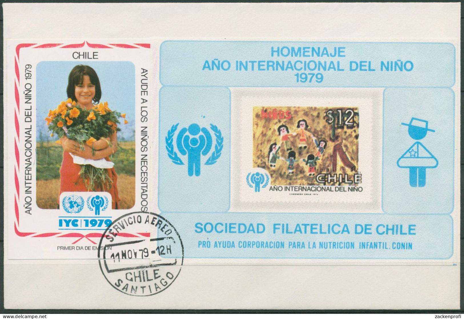Chile 1979 Jahr Des Kindes 915 Gedenkblatt Auf Brief (X99463) - Chile