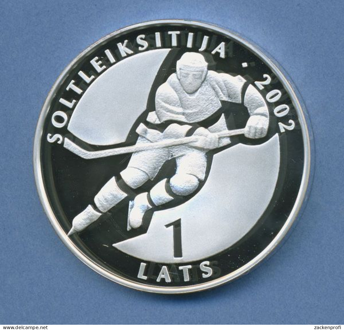 Lettland 1 Lats 2001, Silber, Eishockey, KM 50 PP (m4227) - Lettonie
