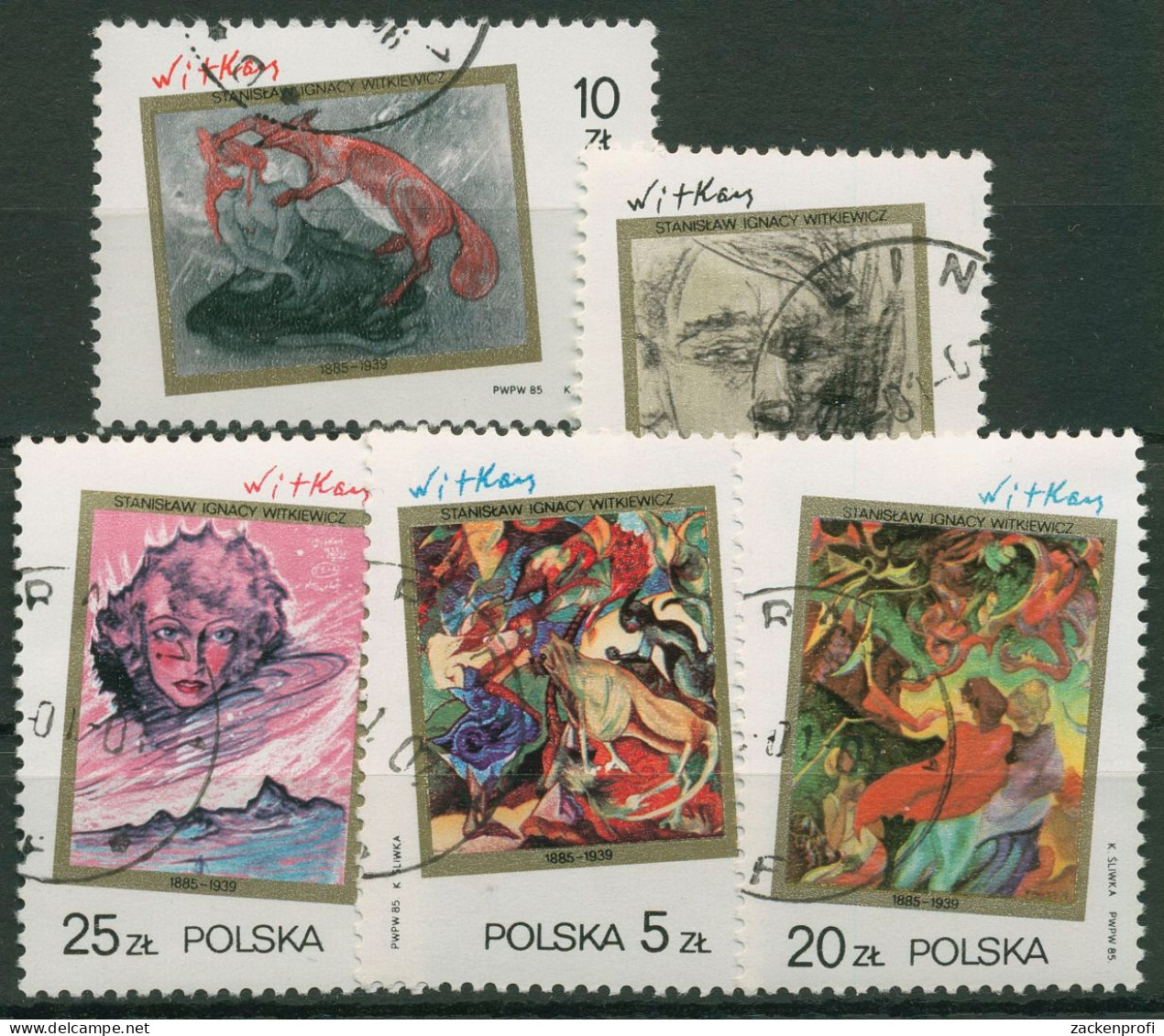 Polen 1985 Stanislaw Ignacy Witkiewicz Gemälde 3007/11 Gestempelt - Used Stamps