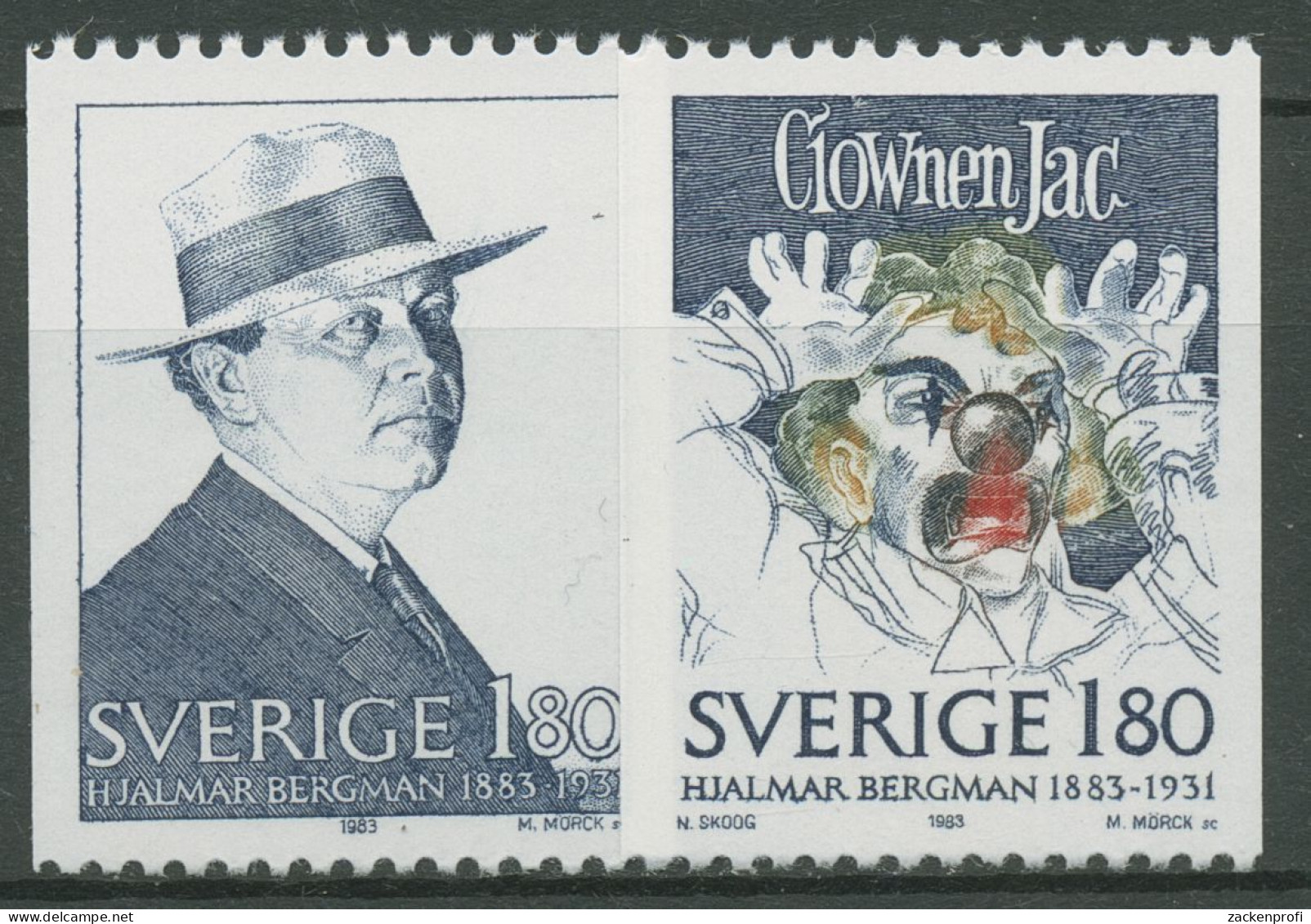 Schweden 1983 Schriftsteller Hjalmar Bergman, Clown Jac 1249/50 Postfrisch - Neufs