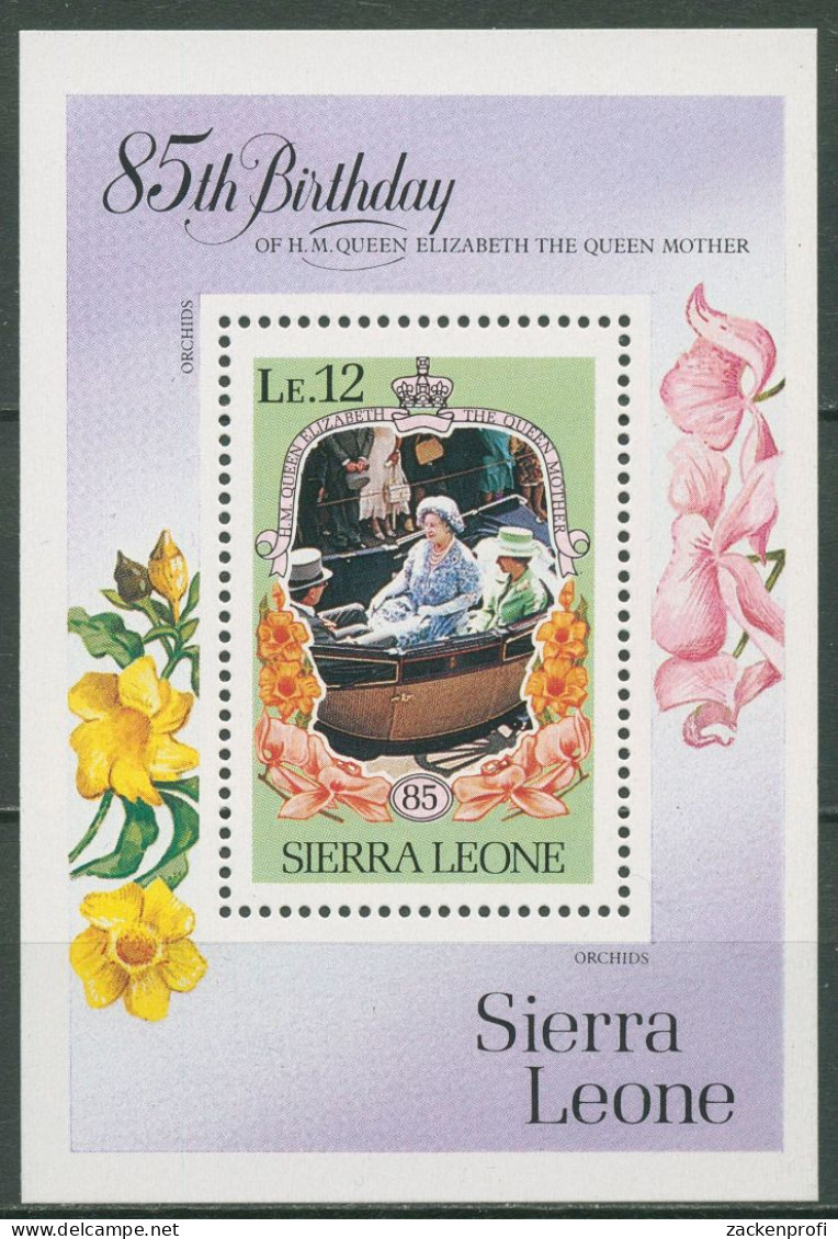 Sierra Leone 1985 85. Geb. Königinmutter Elisabeth Block 31 Postfrisch (C40462) - Sierra Leona (1961-...)