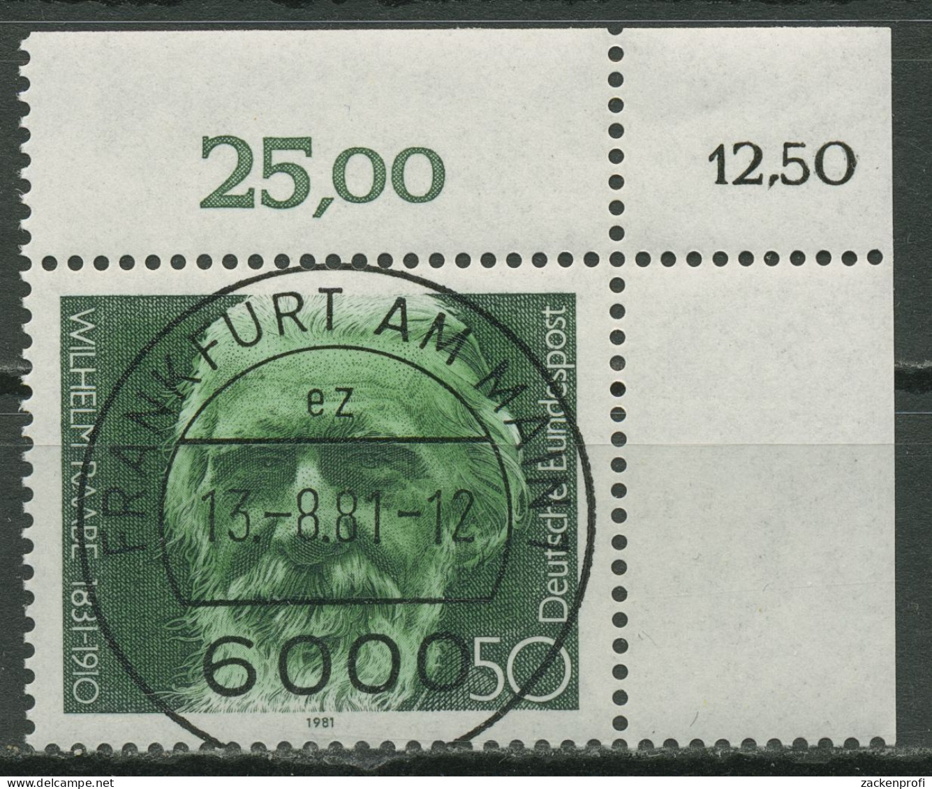 Bund 1981 150. Geburtstag Von Wilhelm Raabe 1104 KBWZ Gestempelt - Oblitérés