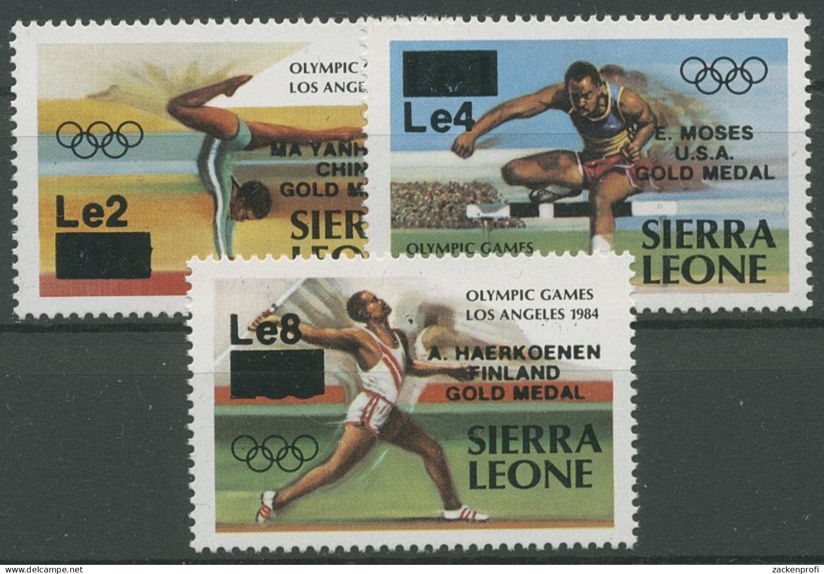 Sierra Leone 1985 Gewinner Olympische Sommerspiele Los Angeles 827/29 Postfrisch - Sierra Leone (1961-...)