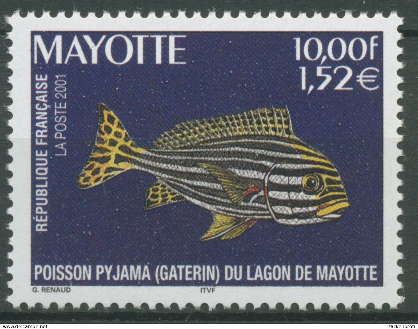 Mayotte 2001 Fische Süßlippe 100 Postfrisch - Nuovi