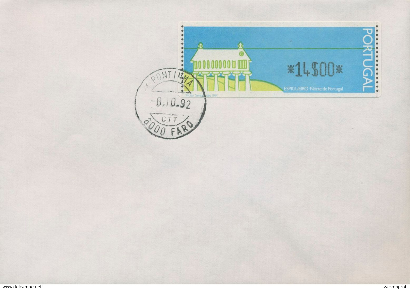 Portugal ATM 1992 Kornspreicher Punktleiste Einzelwert Brief ATM 4 EF (X80365) - Automatenmarken [ATM]