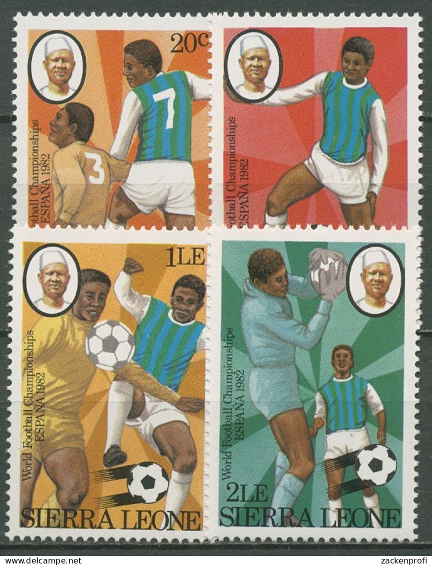 Sierra Leone 1982 Fußball-WM In Spanien 674/77 Postfrisch - Sierra Leone (1961-...)