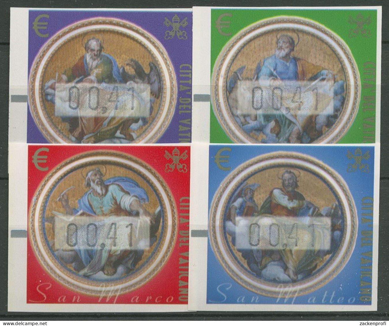 Vatikan 2002 Automatenmarken Die Vier Evangelisten ATM 11/14 Y Postfrisch - Nuevos