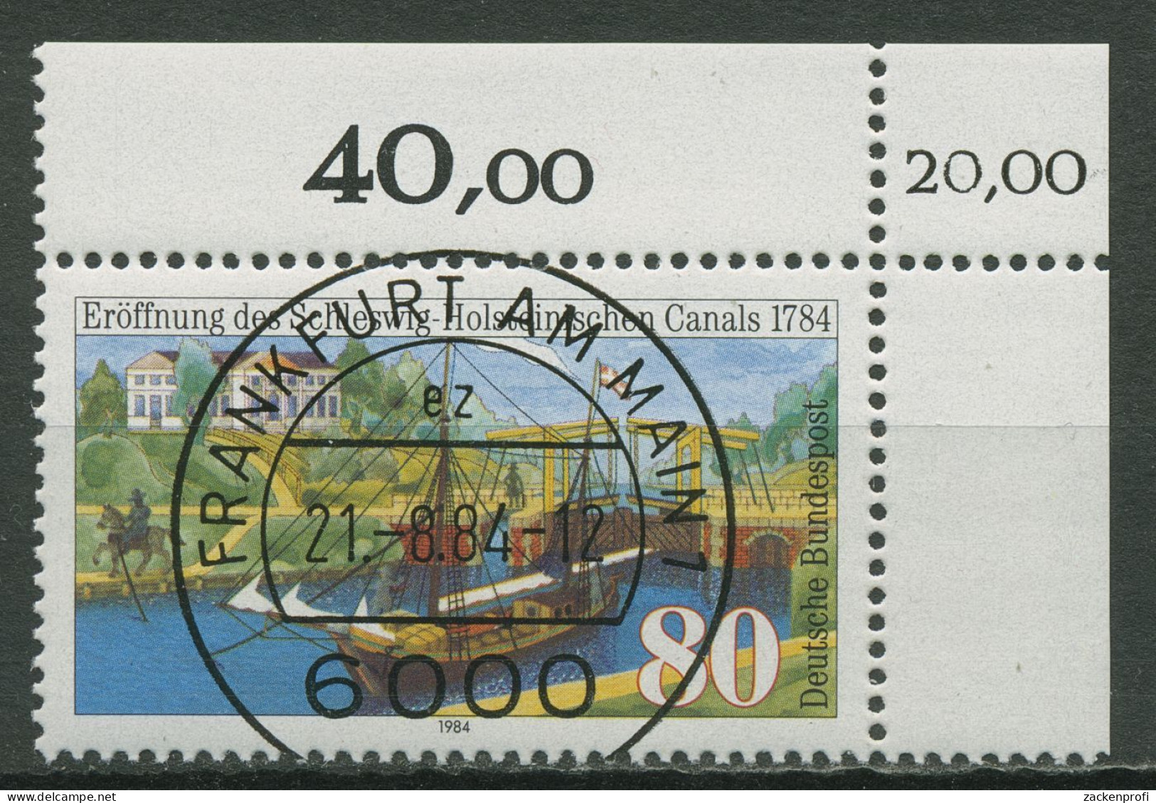 Bund 1984 Schleswig-Holsteinischer Canal 1223 KBWZ Gestempelt - Usati