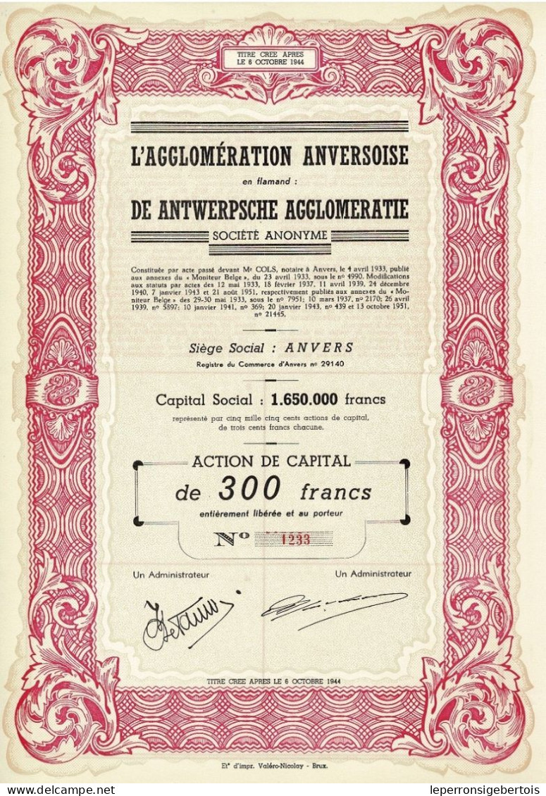 Titre De 1951 - L'Agglomération Anversoise - De Antwerpse Agglomeratie - - A - C