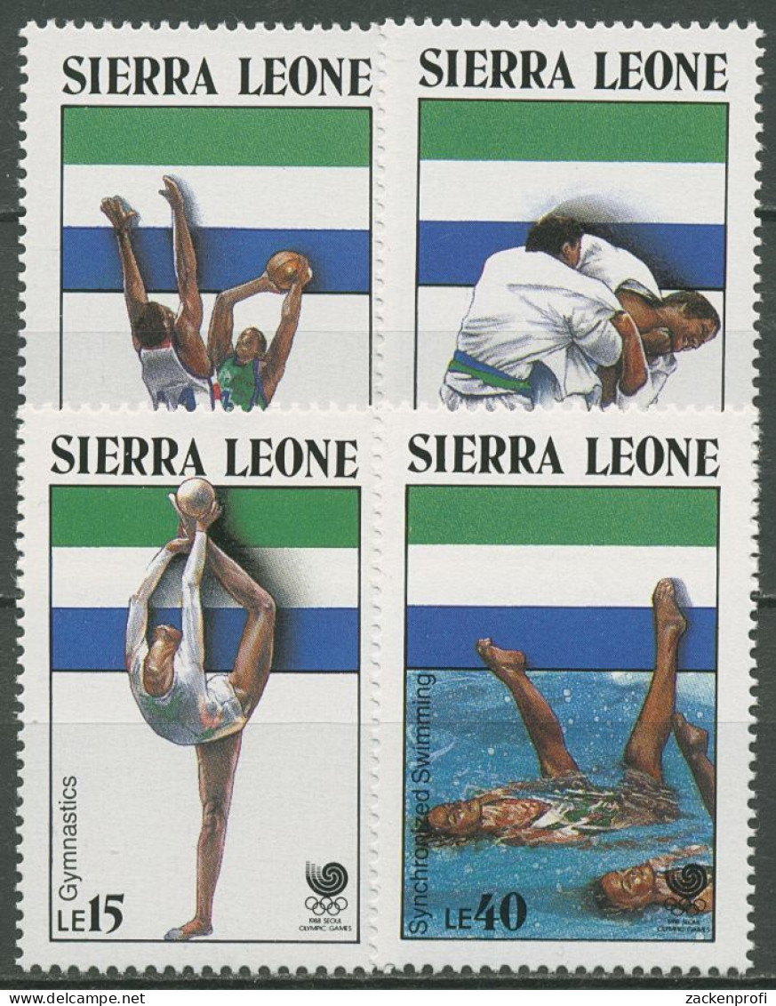 Sierra Leone 1988 Olympische Spiele Seoul Judo Basketball 1092/95 Postfrisch - Sierra Leone (1961-...)