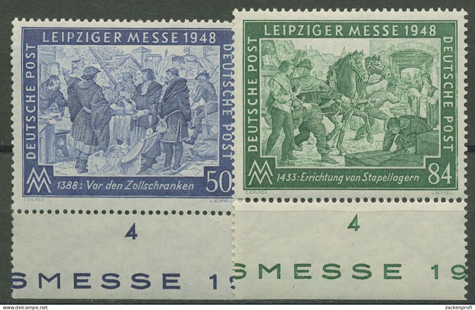 Alliierte Besetzung 1948 Leipziger Messe Mit Unterrand 967/68 UR Postfrisch - Neufs