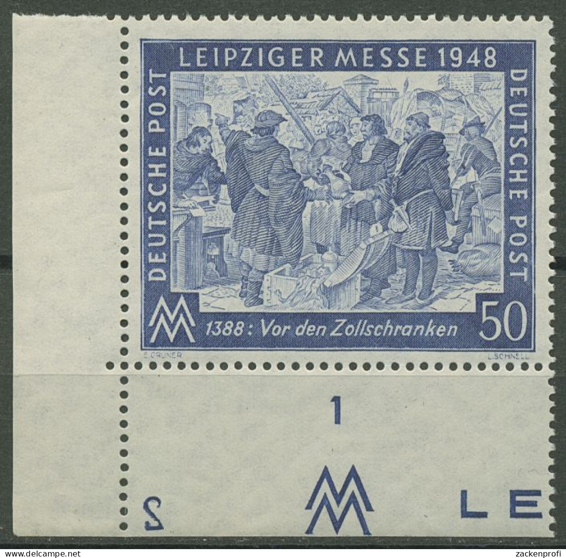 Alliierte Besetzung 1948 Messe Mit Plattennummer 967 Ecke 3 Pl.-Nr. 2 Postfrisch - Neufs