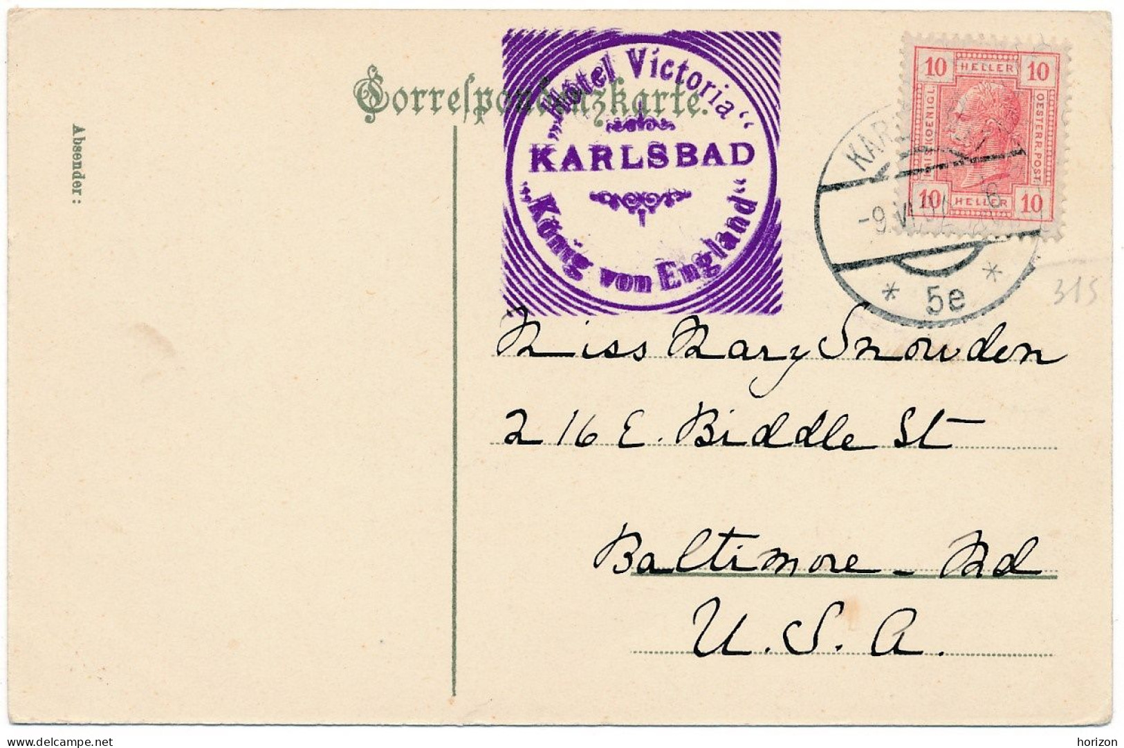 XCZE.385  KARLSBAD - Sprudel - 1907 - Tschechische Republik