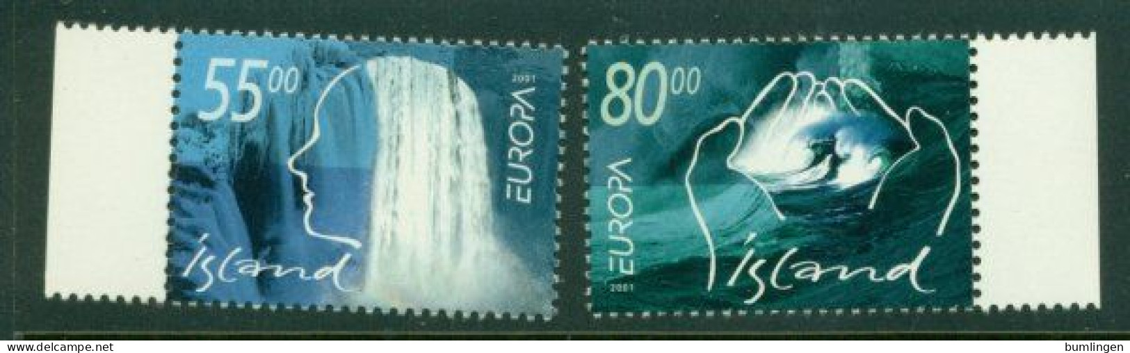 ICELAND 2001 Mi 981-82** Europa CEPT – Lifegiving Water [B608] - 2001