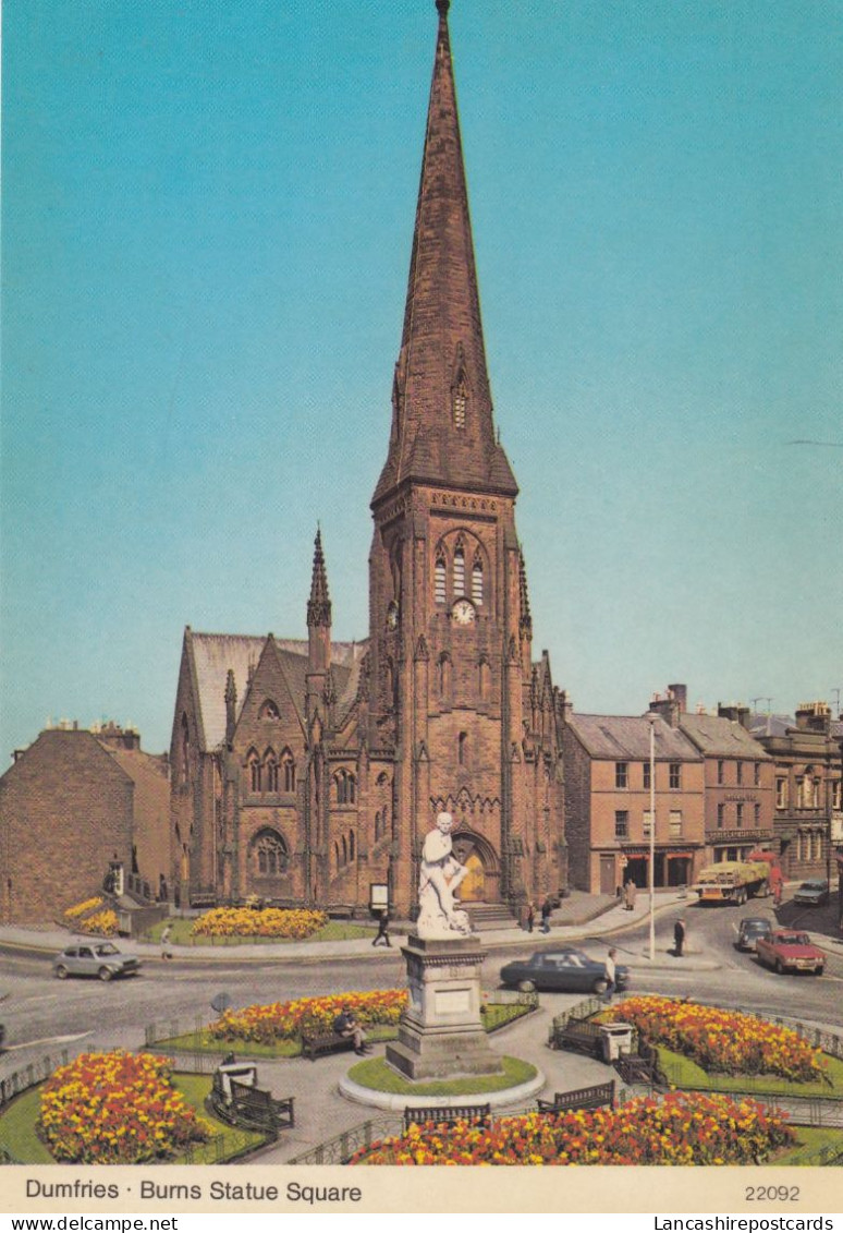 Postcard Dumfries Burns Statue Square My Ref B26411 - Dumfriesshire