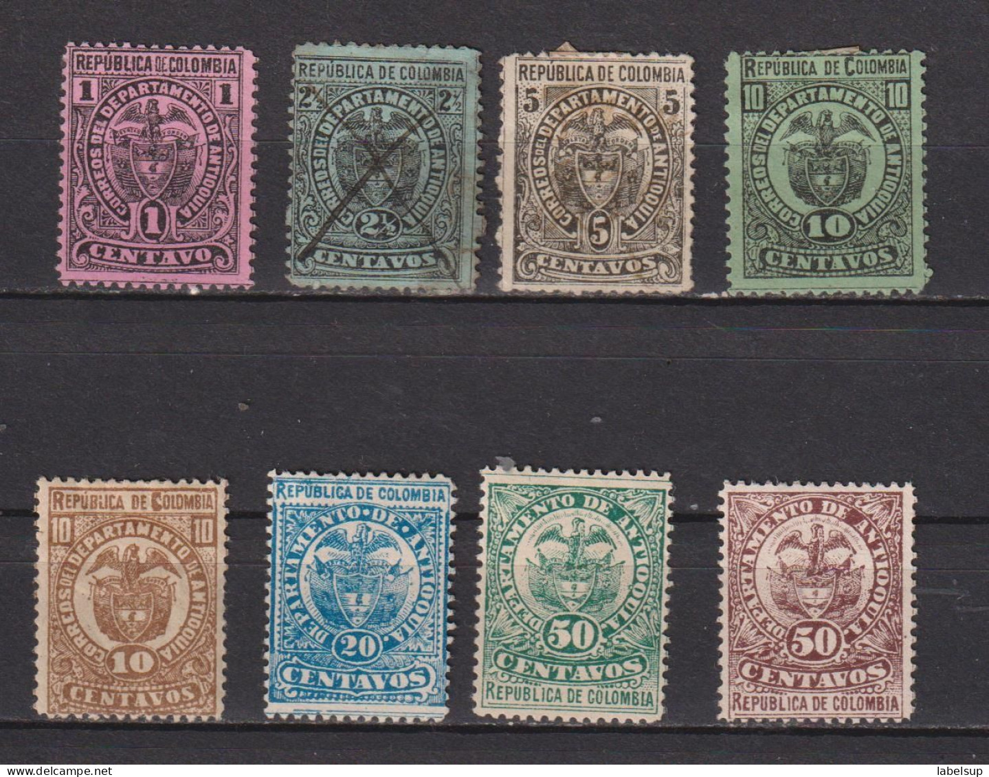 Lot De Vieux Timbres De Colombie, Antioquia 1889 90 MH - Kolumbien